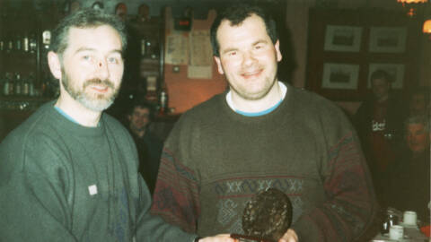 1987 Club Senior Hurler of the Year Mick Curran, presented by Noel McGuigan
