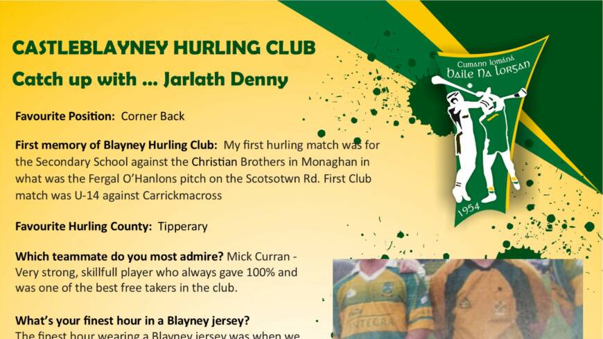 Catch up with Jarlath Denny