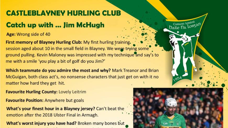 Catch up with Jim McHugh