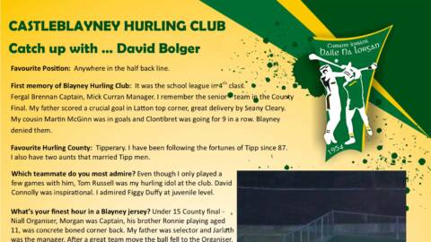 Catch up with David Bolger