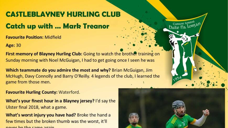 Catch up with Mark Treanor